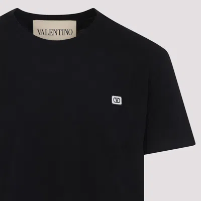 Valentino Logo Patch Crew Neck Short Sleeve T-shirt In Black