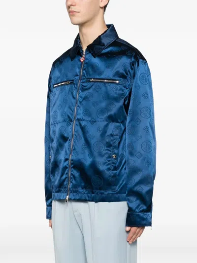 Casablanca Patterned Zip Jacket In Blue