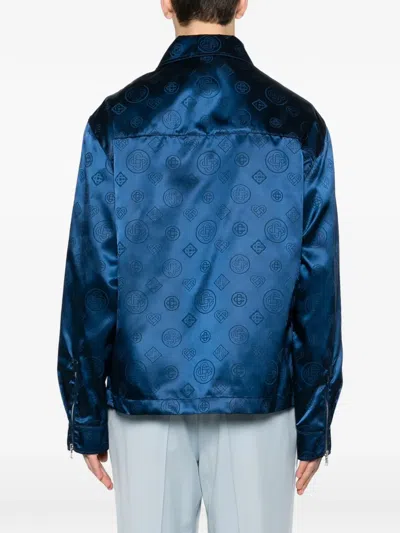 Casablanca Patterned Zip Jacket In Blue