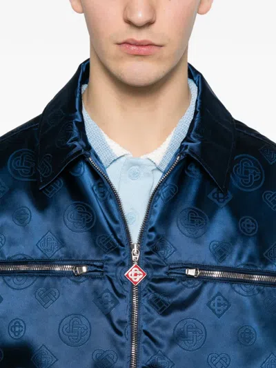 Casablanca Patterned Zip Jacket In Blue