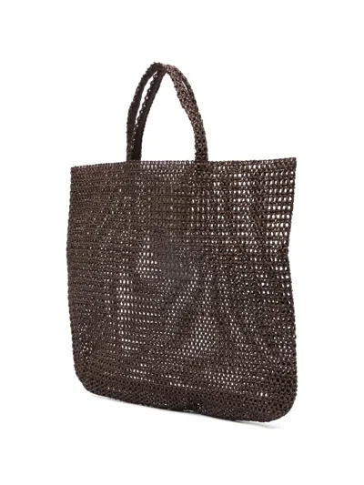 Douuod Woven Top Handle Bag In Brown