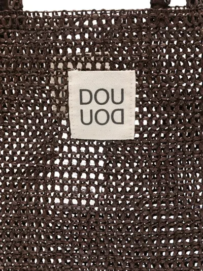 Douuod Woven Top Handle Bag In Brown
