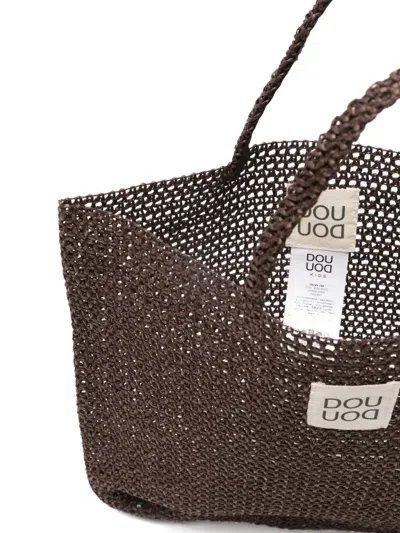 Douuod Woven Top Handle Bag In Brown