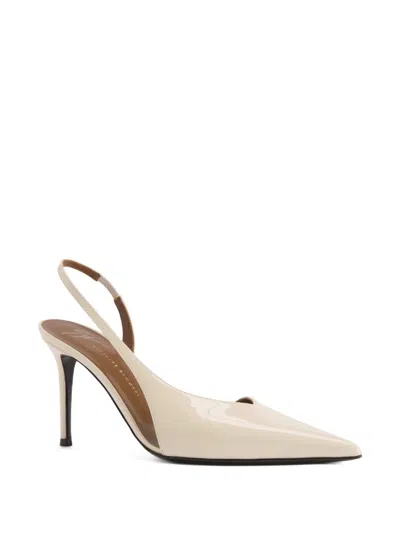 Giuseppe Zanotti Desiree Asymmetric-design Sling-back Pumps In Neutral