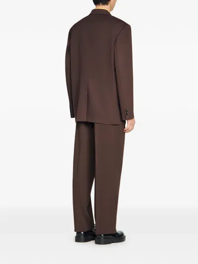 Sandro Oversized Notched Suit Jacket In Brown
