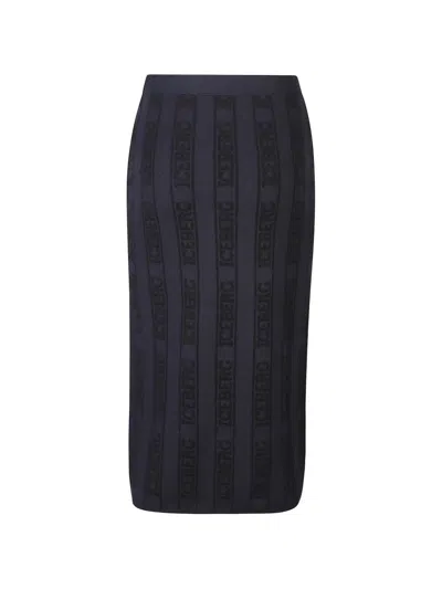 Iceberg Logo Midi Skirt In Blue