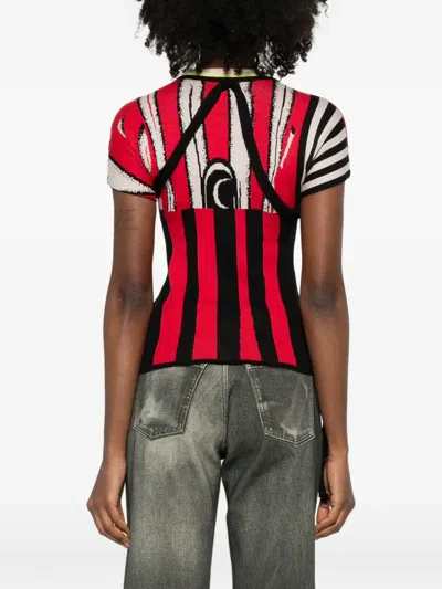 Ottolinger Striped Knit T-shirt In Multi
