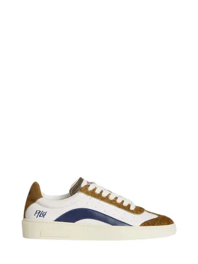 Dsquared2 Suede And Rubber Sole Sneakers In White