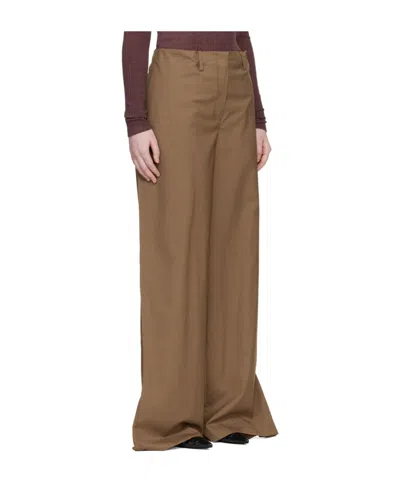 Mugler Brown Super Fine Mela Trousers In Brown