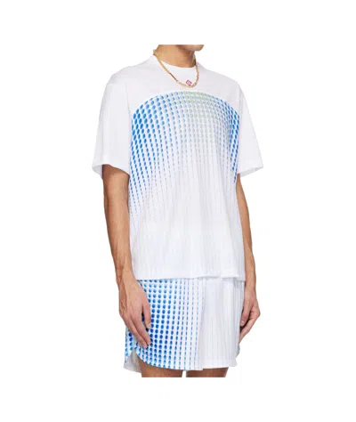 Casablanca Crew Neck Graphic Print Short Sleeve T Shirt In White