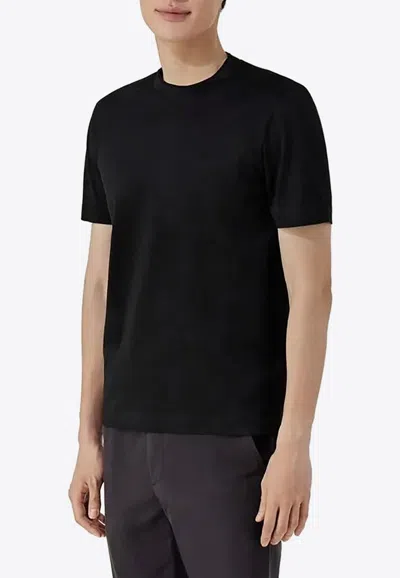Canali Crewneck Jersey T-shirt In Black