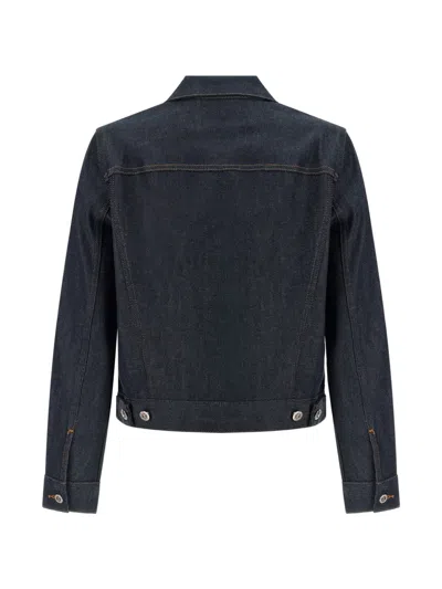 Apc Denim Dion Jacket Chest Pockets Tabs In Blue