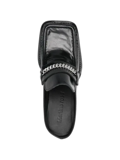 Martine Rose Square-toe Chain Mules In Black