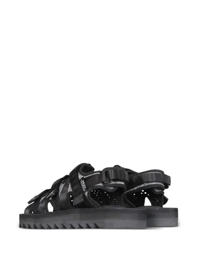 Suicoke Touch-strap Flat Sandals In Black