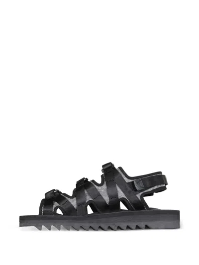 Suicoke Touch-strap Flat Sandals In Black