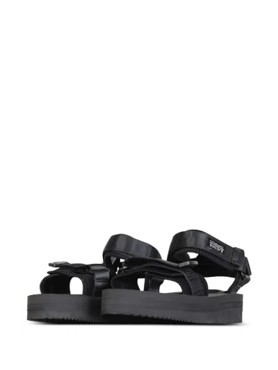 Suicoke Platform Strap Sandals In Black