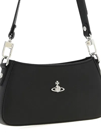 Vivienne Westwood Tasha Shoulder Phone Bag Faux Leather Black-3d-orb