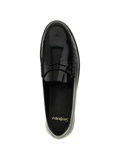 Saint Laurent Le Loafer Loafers In Polished Wrinkled Leather In Black