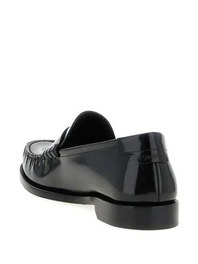 Saint Laurent Le Loafer Loafers In Polished Wrinkled Leather In Black