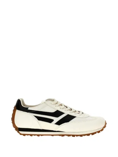 Tom Ford Low-profile White Sneakers With Black Leather Accents In Neutral