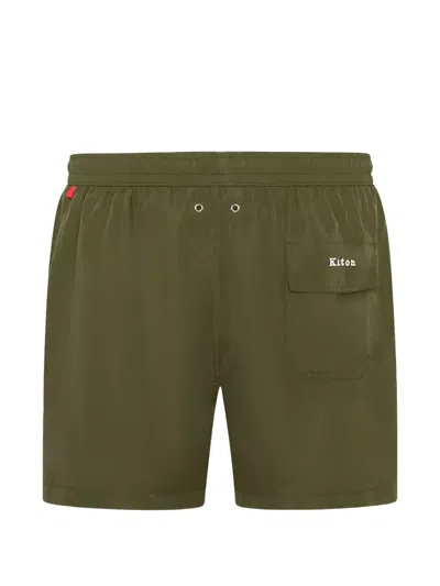 Kiton Drawstring Swimming Trunks In Green
