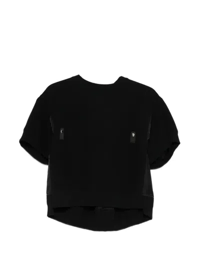 Sacai Sponge X Nylon Twill Sweatshirt In Black