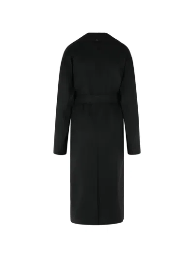 Sportmax Cose Robe Coat Virgin Wool Belted In Black