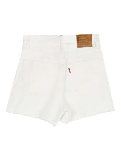 Levi's White Cotton Polyester Elastane Shorts In White