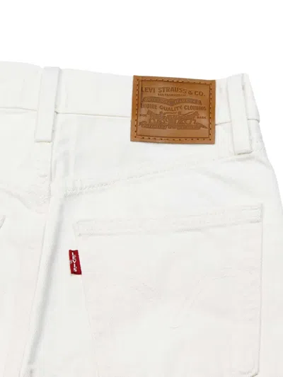 Levi's White Cotton Polyester Elastane Shorts In White