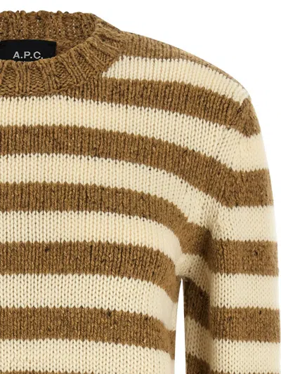 A.p.c. A. P.c. Women Brown Striped Sweater, L Luxury Sweaters & Knitwear For Women Darveys