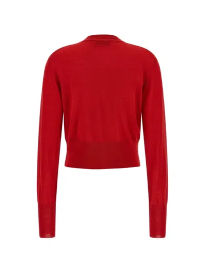 Vivienne Westwood Cropped Fitted Cardigan With Button-down Front In Red