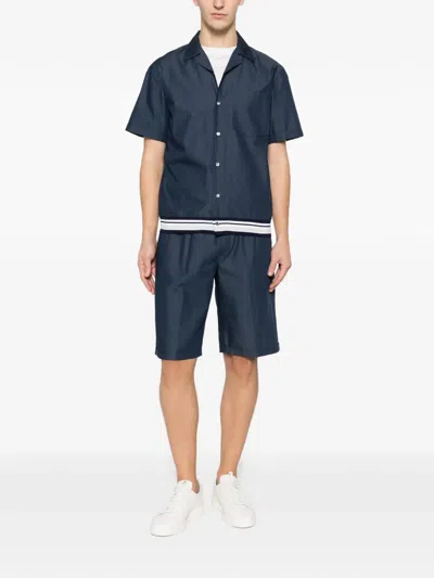 Panicale Striped-detail Drawstring Shorts In Blue