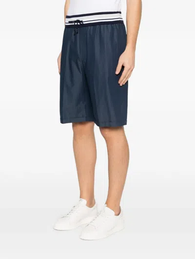 Panicale Striped-detail Drawstring Shorts In Blue