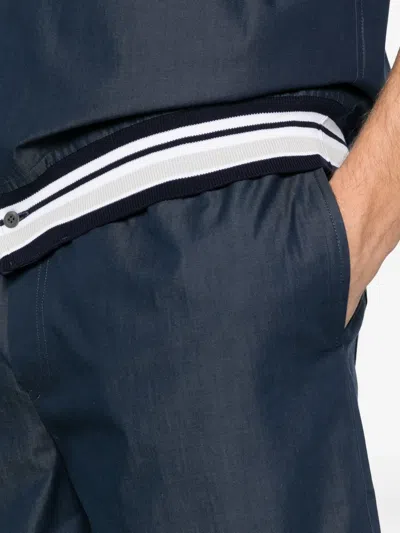 Panicale Striped-detail Drawstring Shorts In Blue