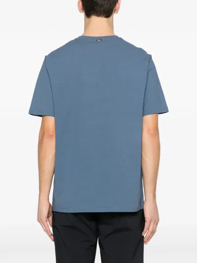 Herno Cotton Round-neck T-shirt In Blue