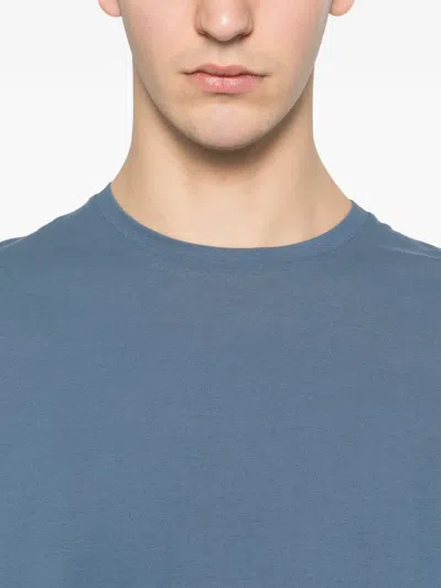 Herno Cotton Round-neck T-shirt In Blue
