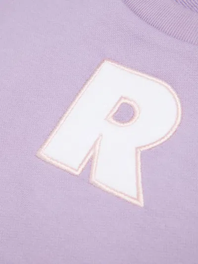 Marni Kids Purple Cotton Cropped Embroidered Logo Sweatshirt