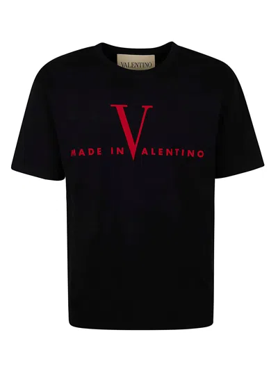 Valentino Crew Neck Short Sleeve T-shirt Design In Black