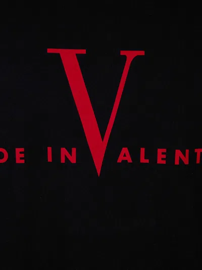 Valentino Crew Neck Short Sleeve T-shirt Design In Black