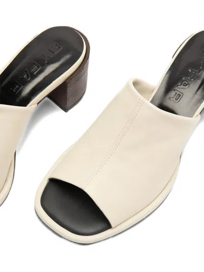 By Far Francisco Square-toe Mules In White
