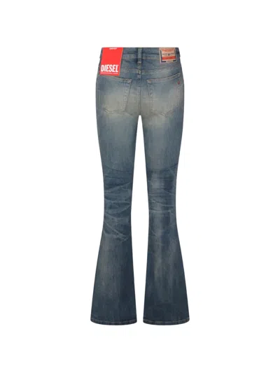 Diesel Logo-patch Flared Jeans In Blue