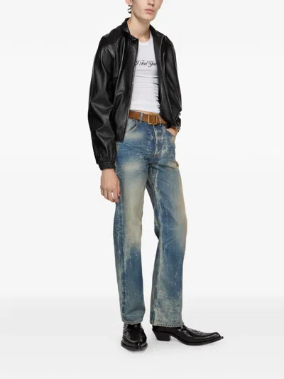 Acne Studios Full-zip Leather Jacket In Black