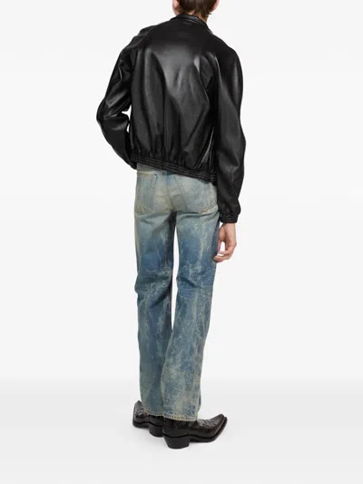 Acne Studios Full-zip Leather Jacket In Black