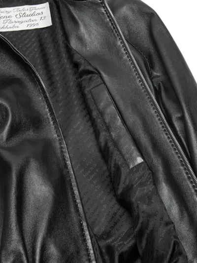 Acne Studios Full-zip Leather Jacket In Black