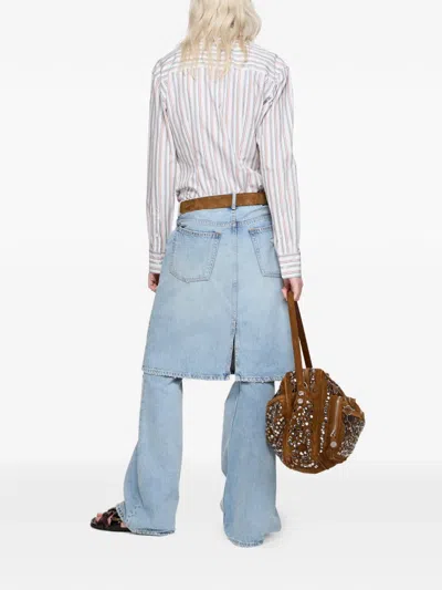 Acne Studios Striped-pattern Tie Shirt In White