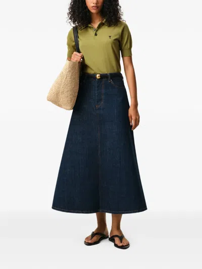 Ami Alexandre Mattiussi Green Wool Short Sleeves Ami De Coeur Polo Green