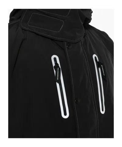 And Wander Reflective Stitching Hooded Casual Jacket In Black