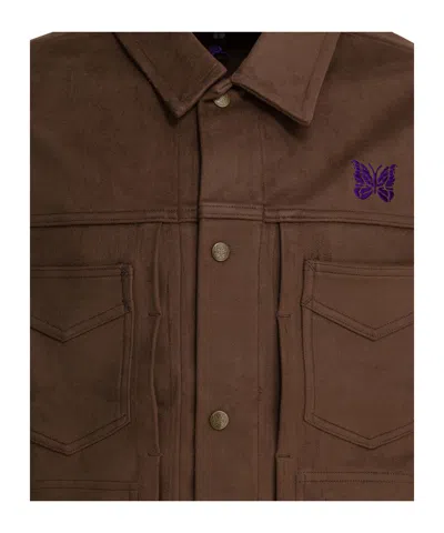 Needles Cropped Structured Jacket With Classic Collar In Brown