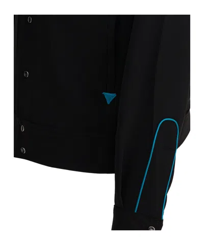 Needles Collared Jacket Contrast Piping Embroidered Front In Black