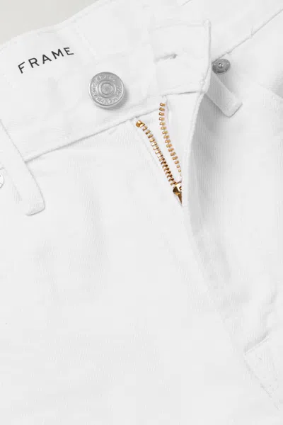 Frame Rounded-edge Denim Shorts In White